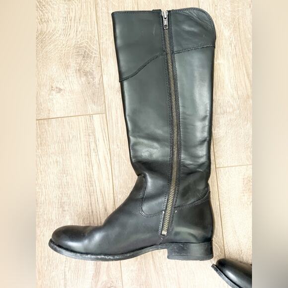 Frye Melissa Black Tall Leather Western Equestrian Riding Boots Women’s Size 7.5 - Picture 8 of 15